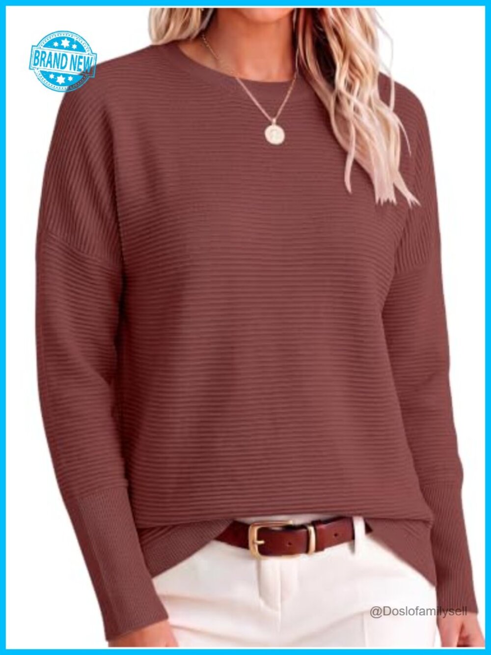 Oversized Long Batwing Sleeve Ribbed Knit Sweater Pullover